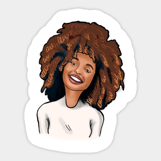 Kinky Curly Golden Afro with a Smile Sticker by NaturallyBlack
